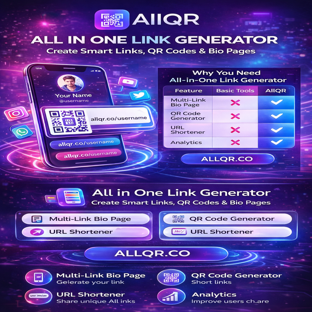 All in One Link Generator: Create Smart Links, QR Codes & Bio Pages in One Place