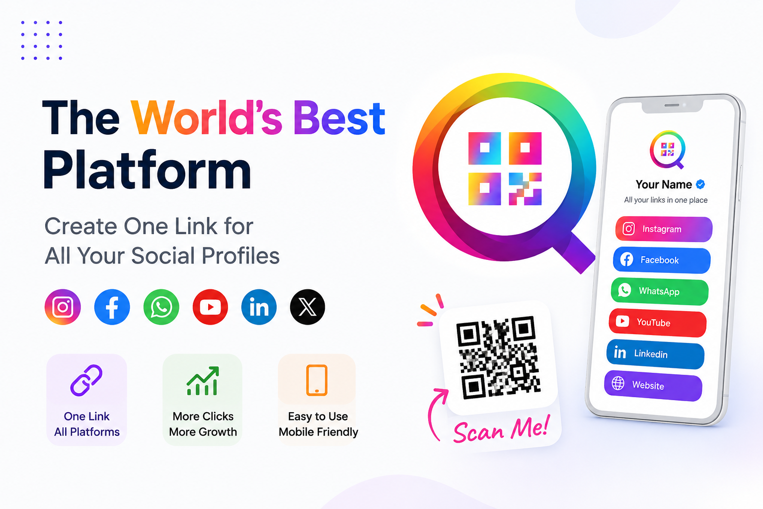 The World's Best Platform to Create One Link for All Your Social Media Profiles