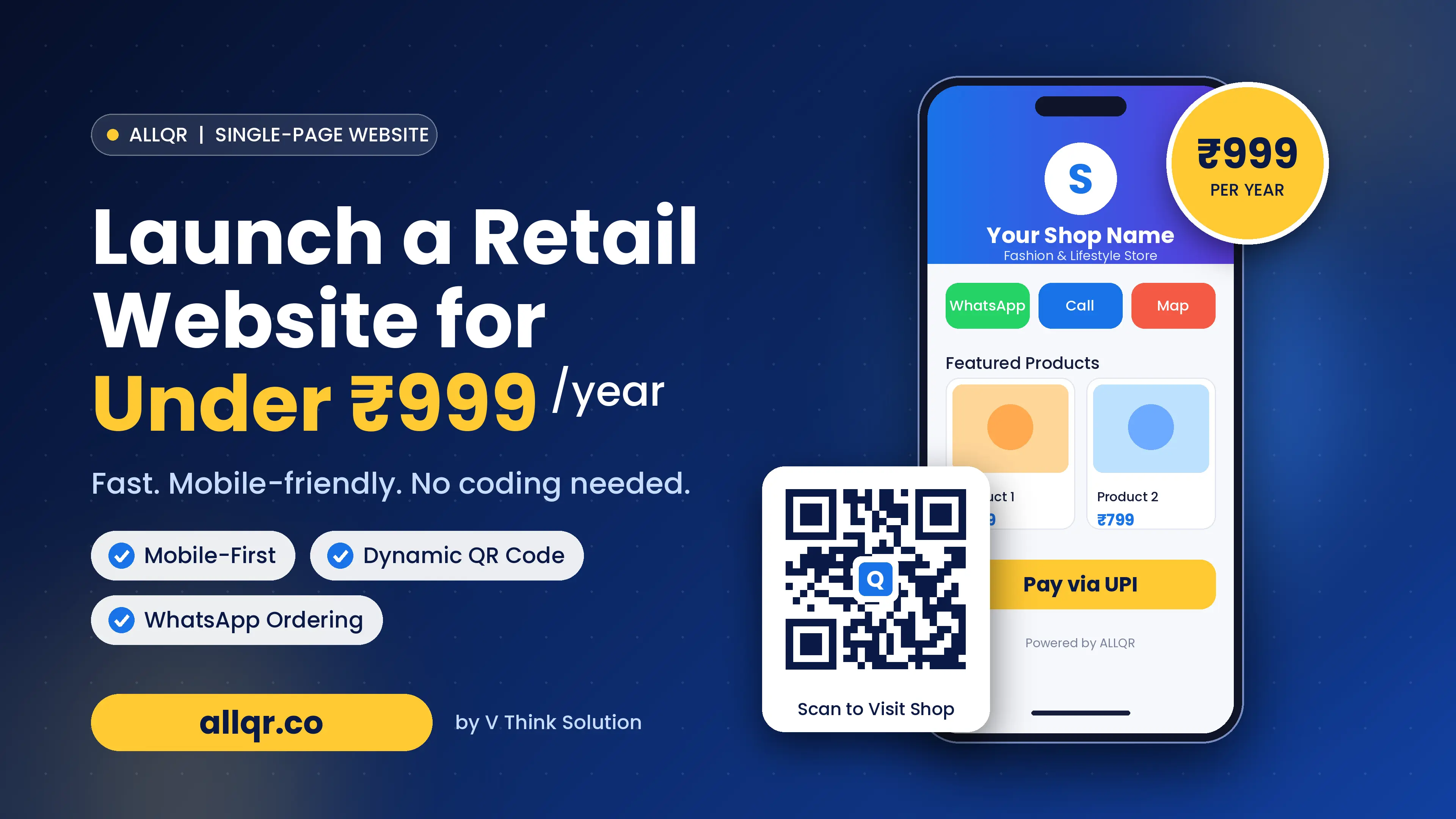 Single Page Retail Website Under ₹999/Year