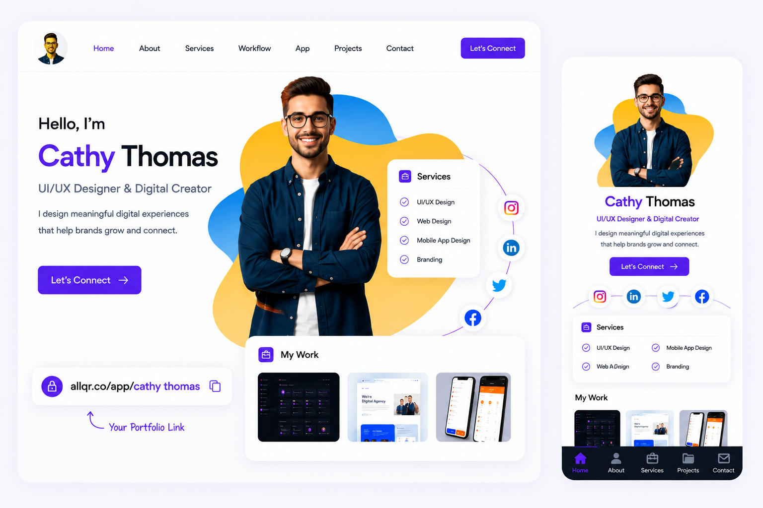 All-in-One Multi-Step Portfolio and Bio Link Showcase