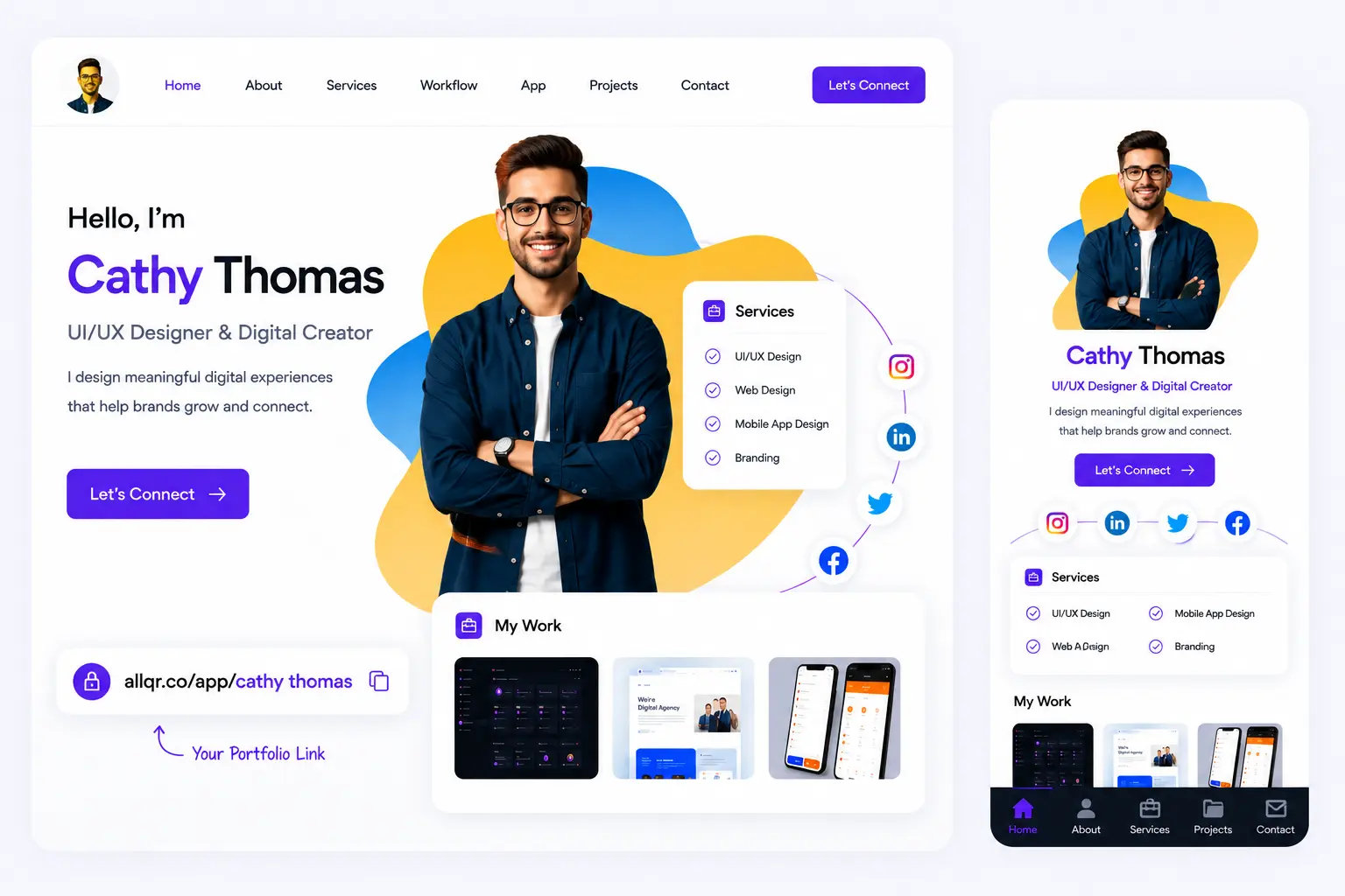 All-in-One Multi-Step Portfolio and Bio Link Showcase
